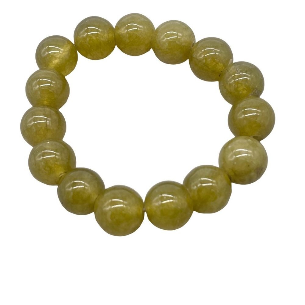 Natural Stone Round Beaded Stretch Bracelet